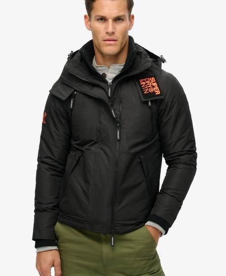 HOODED MOUNTAIN WINDBREAKER MEN'S BLACK JACKET