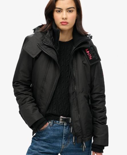 HOODED MOUNTAIN WINDBREAKER WOMEN'S BLACK JACKET