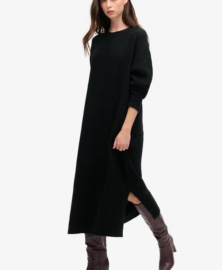 SLOUCH MIDI JUMPER WOMEN'S BLACK DRESS