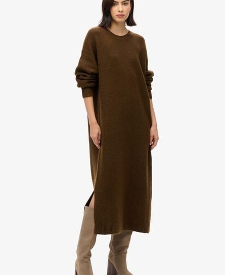 SLOUCH MIDI JUMPER WOMEN'S BROWN DRESS