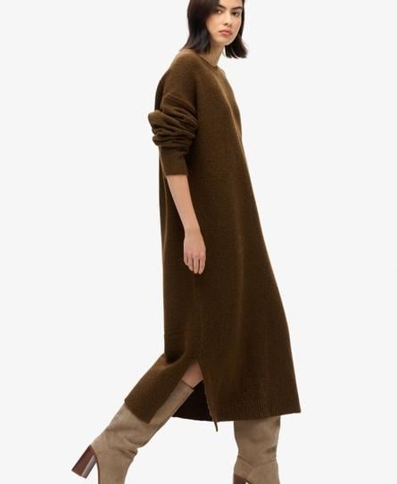 SLOUCH MIDI JUMPER WOMEN'S BROWN DRESS