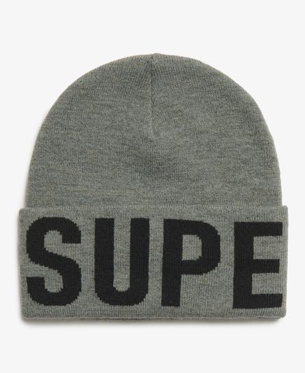 BRANDED KNITTED UNISEX GREY BEANIE