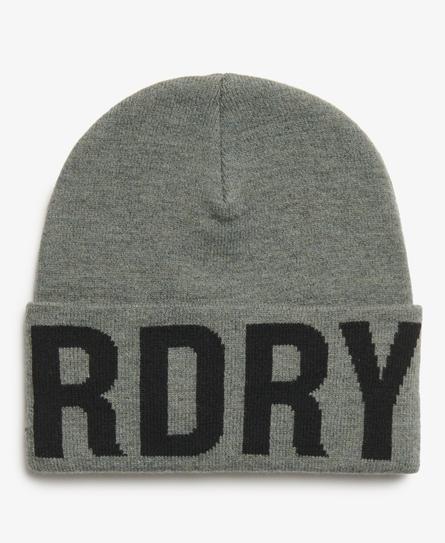 BRANDED KNITTED UNISEX GREY BEANIE