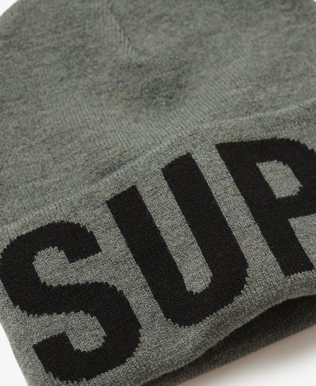 BRANDED KNITTED UNISEX GREY BEANIE