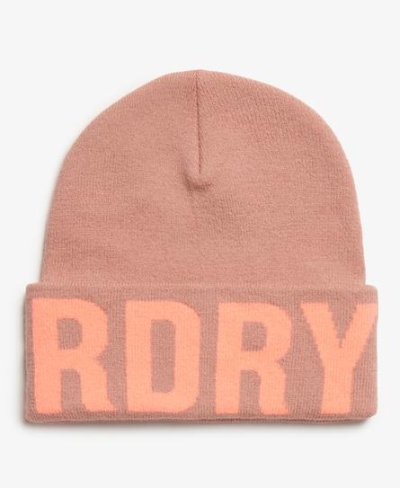 BRANDED KNITTED UNISEX PINK BEANIE