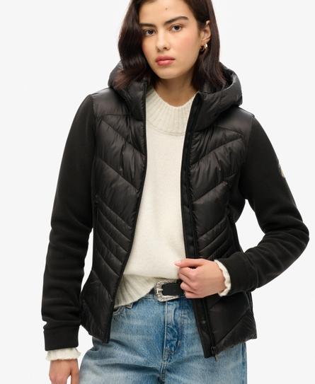 HOODED STORM FLEECE WOMEN'S BLACK JACKET