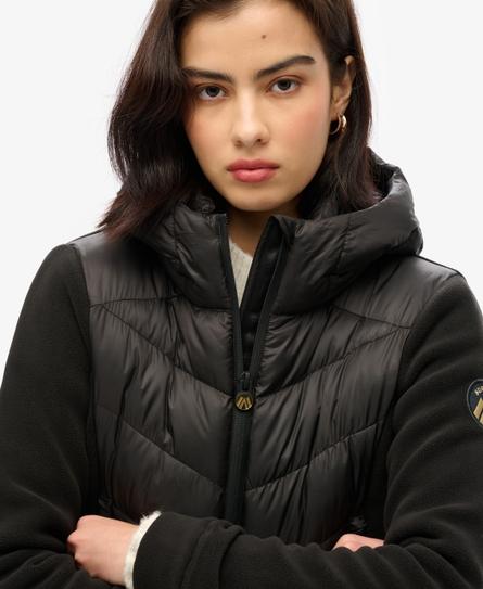 HOODED STORM FLEECE WOMEN'S BLACK JACKET