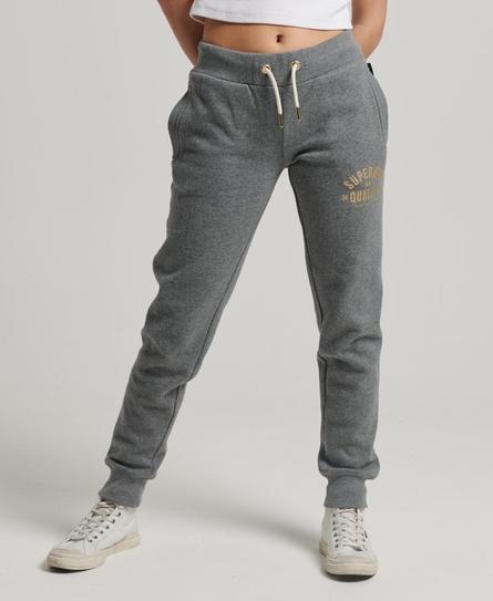 LUXE METALLIC LOGO SLIM WOMEN'S GREY JOGGER