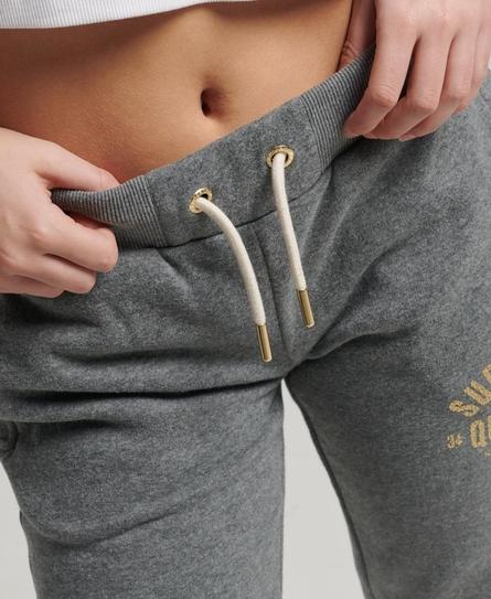 LUXE METALLIC LOGO SLIM WOMEN'S GREY JOGGER