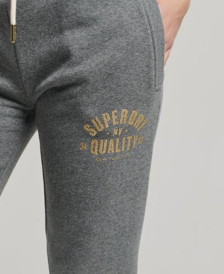 LUXE METALLIC LOGO SLIM WOMEN'S GREY JOGGER