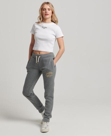 LUXE METALLIC LOGO SLIM WOMEN'S GREY JOGGER