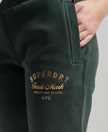 LUXE METALLIC LOGO SLIM WOMEN'S GREEN JOGGER