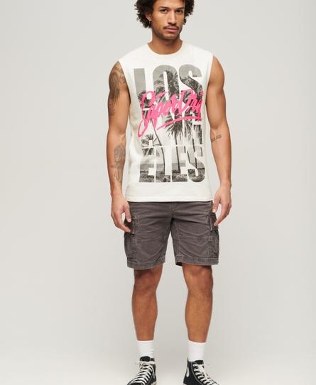 PHOTOGRAPHIC LOGO MEN'S WHITE TANK