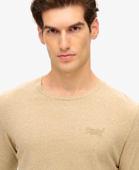 ESSENTIAL LOGO LONG SLEEVE MEN'S BROWN TOP