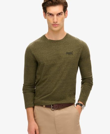 ESSENTIAL LOGO LONG SLEEVE MEN'S GREEN TOP