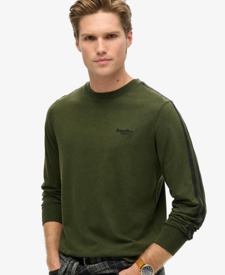 ESSENTIAL LOGO RETRO ST LS MEN'S GREEN TOP