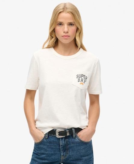 WORKWEAR EMBROIDERED POCKET WOMEN'S WHITE T-SHIRT