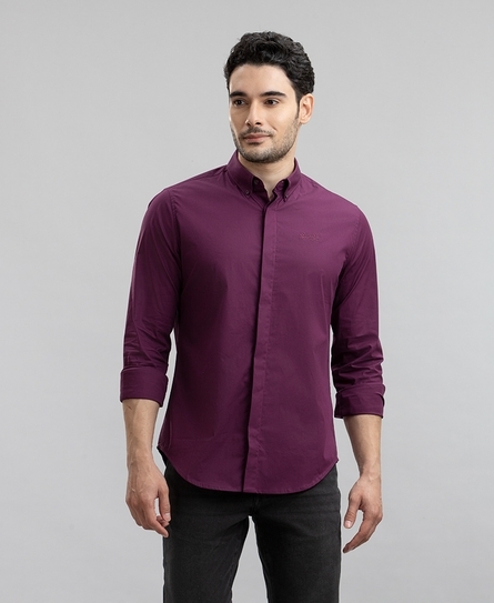 PREMIUM STRETCH TAPED MEN'S PURPLE SHIRT