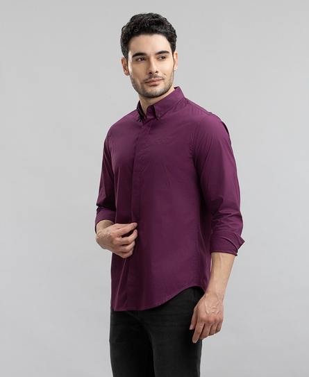 PREMIUM STRETCH TAPED MEN'S PURPLE SHIRT