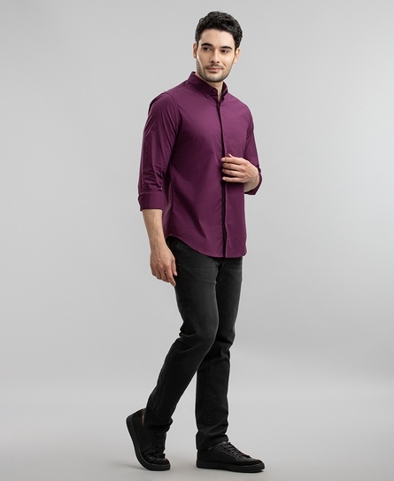 PREMIUM STRETCH TAPED MEN'S PURPLE SHIRT