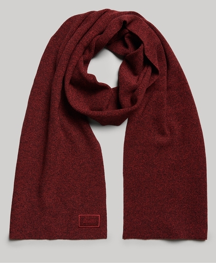 KNITTED LOGO MEN'S RED SCARF