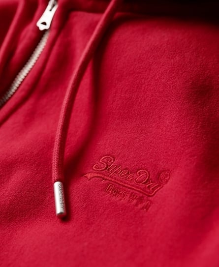 ESSENTIAL LOGO ZIP MEN'S RED HOODIE