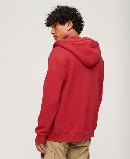 ESSENTIAL LOGO ZIP MEN'S RED HOODIE