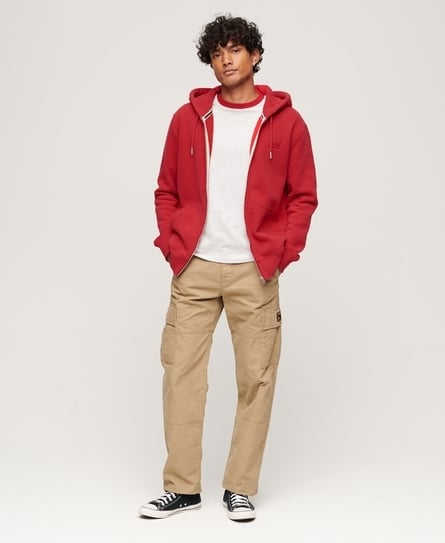 ESSENTIAL LOGO ZIP MEN'S RED HOODIE