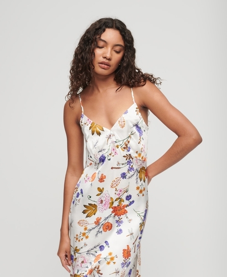 SATIN CAMI MIDI SLIP WOMEN'S MULTI DRESS