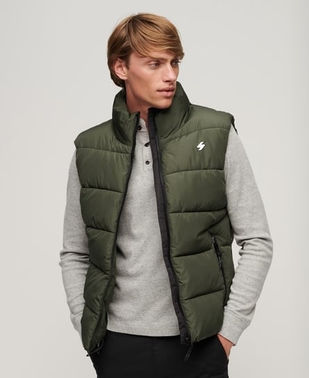 SPORTS MEN'S GREEN PUFFER GILET JACKET