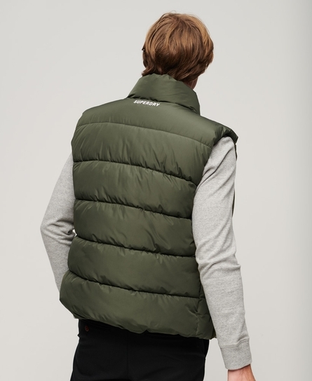 SPORTS MEN'S GREEN PUFFER GILET JACKET