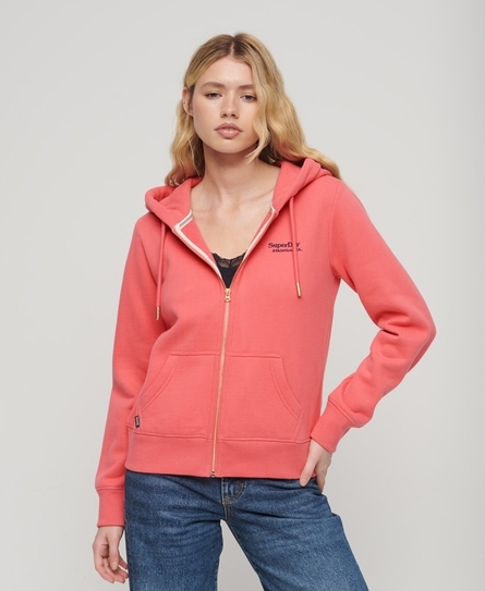 ESSENTIAL LOGO ZIP WOMEN'S PINK HOODIE