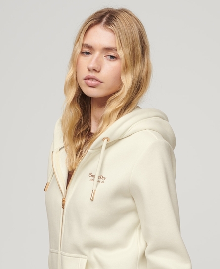 ESSENTIAL LOGO ZIP WOMEN'S WHITE HOODIE