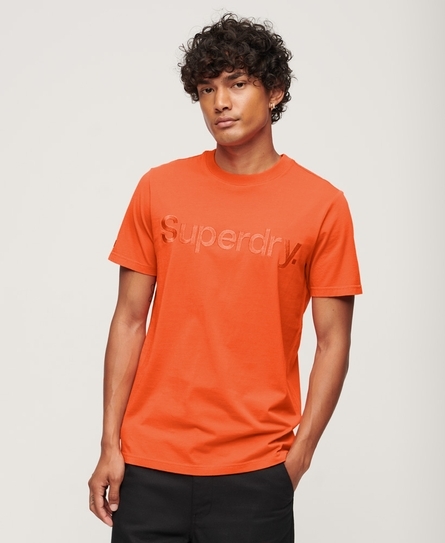 TONAL EMBROIDERED LOGO MEN'S ORANGE T-SHIRT