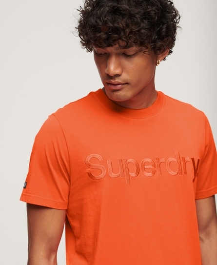 TONAL EMBROIDERED LOGO MEN'S ORANGE T-SHIRT