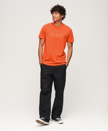 TONAL EMBROIDERED LOGO MEN'S ORANGE T-SHIRT