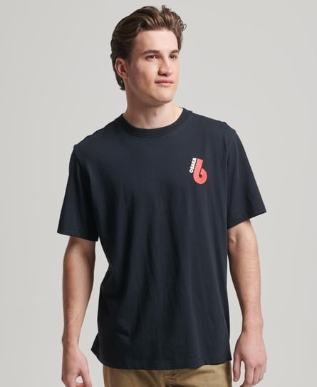 OSAKA GRAPHIC LOOSE MEN'S BLUE TEE