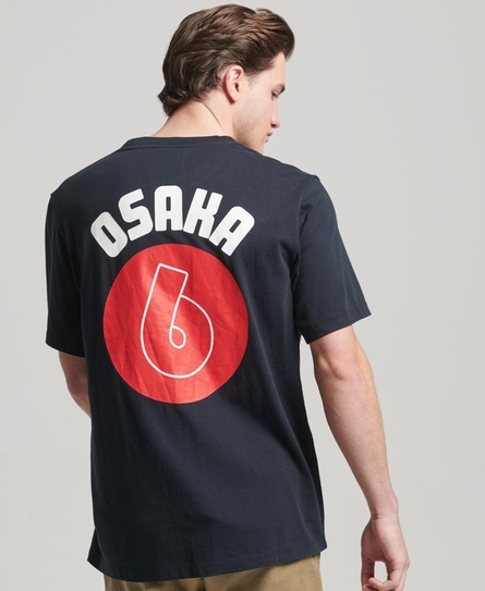 OSAKA GRAPHIC LOOSE MEN'S BLUE TEE