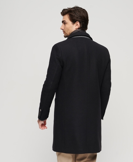 2 IN 1 WOOL TOWN MEN'S BLACK COAT