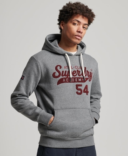 ATHLETIC SCRIPT GRAPHIC MEN'S GREY HOODIE