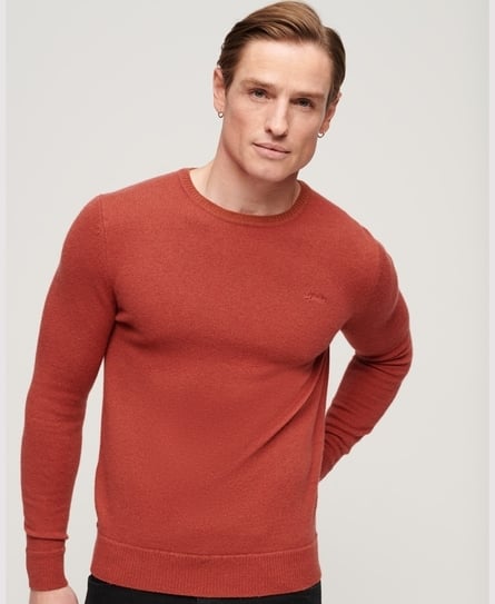 ESSENTIAL SLIM FIT CREW MEN'S ORANGE JUMPER