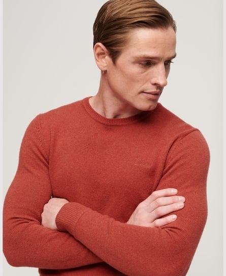 ESSENTIAL SLIM FIT CREW MEN'S ORANGE JUMPER