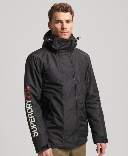 HOODED YACHTER WINDBREAKER MEN'S BLACK JACKET