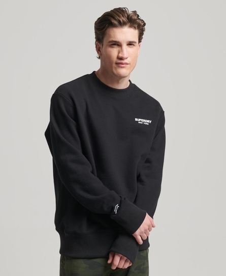 LUXURY SPORT LOOSE FIT MEN'S BLACK CREW SWEATSHIRT