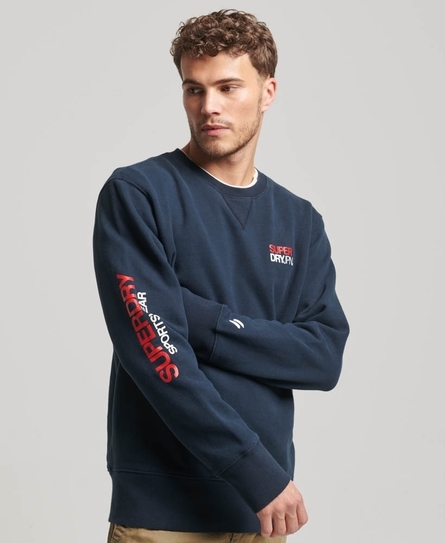 SPORTSWEAR LOGO LOOSE MEN'S BLUE CREW SWEATSHIRT