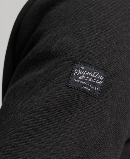 TONAL EMBROIDERED LOGO MEN'S BLACK CREW SWEATSHIRT