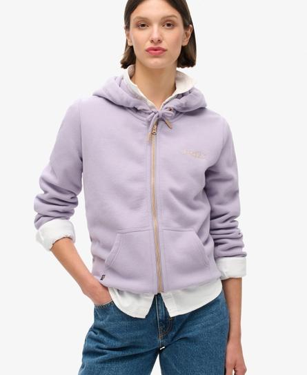 ESSENTIAL LOGO ZIP WOMEN'S PINK HOOD