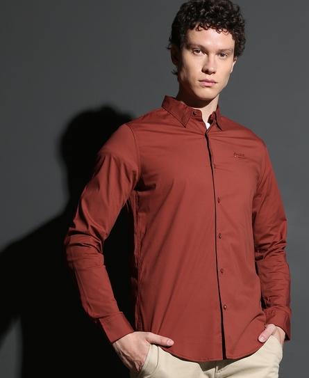 PREMIUM STRETCH L/S TAPED MEN'S BROWN SHIRT