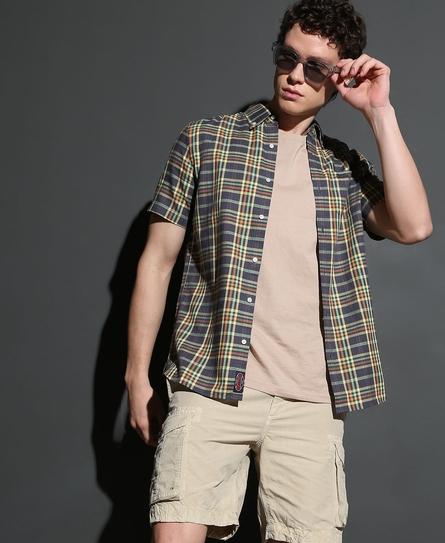 LIGHTWEIGHT S/S CHECK MEN'S BLUE SHIRT