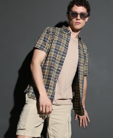 LIGHTWEIGHT S/S CHECK MEN'S BLUE SHIRT